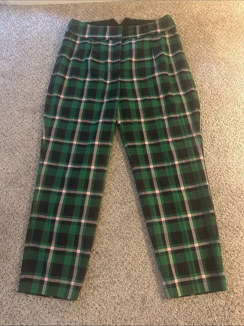 Express Green Plaid Trousers